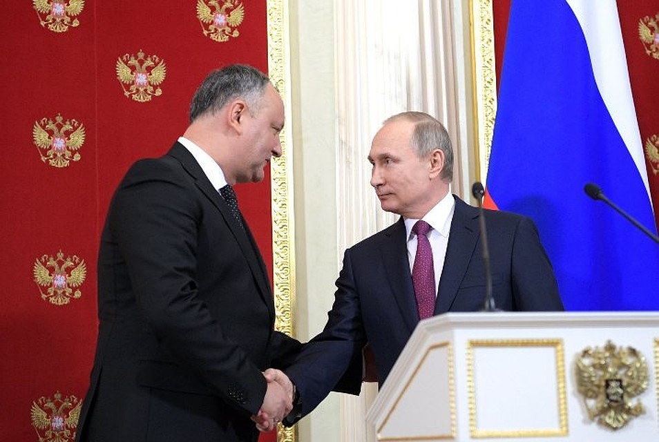 Президент Молдавии Игорь Додон и президент России Владимир Путин. Фото: пресс-служба Кремля