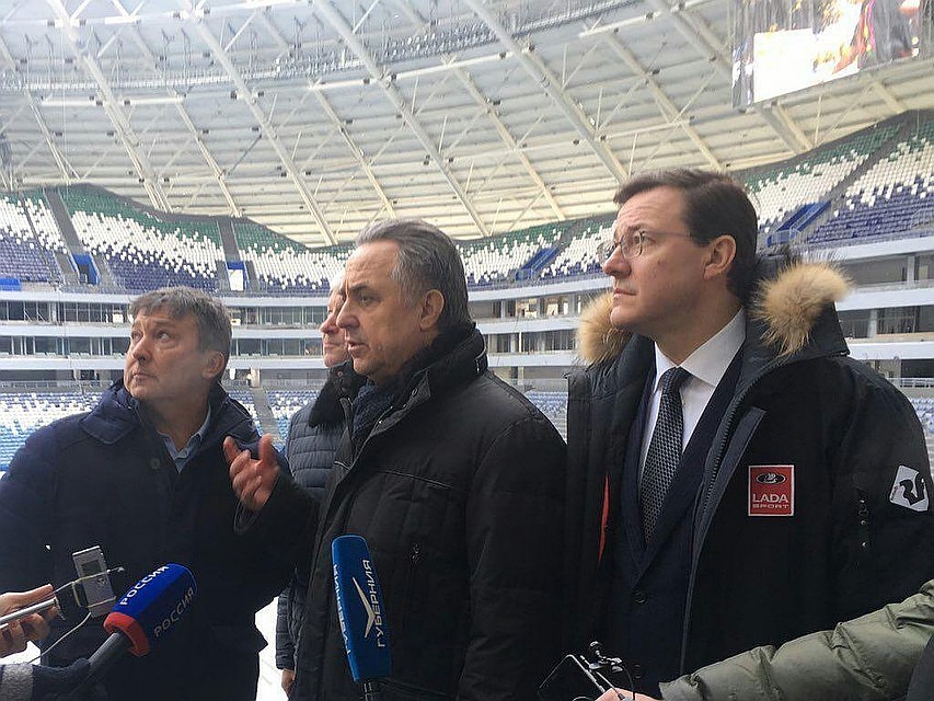 Виталий Мутко не раз приезжал на строительство "Самара Арены"