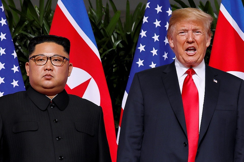 Лидер КНДР Ким Чен Ын и президент США Дональд Трамп