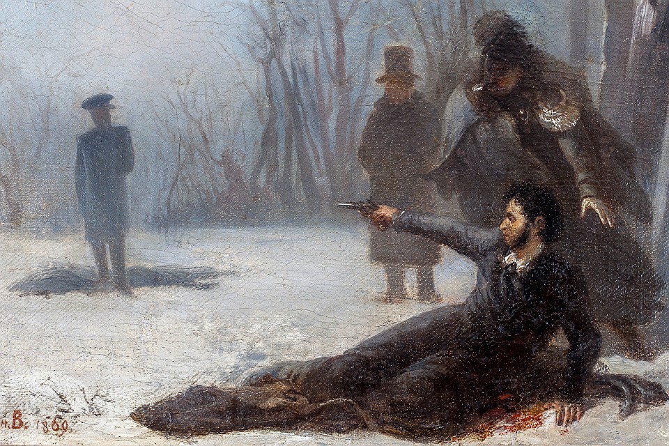 «Дуэль А.С. Пушкина с Дантесом» , художник Адриан Волков.