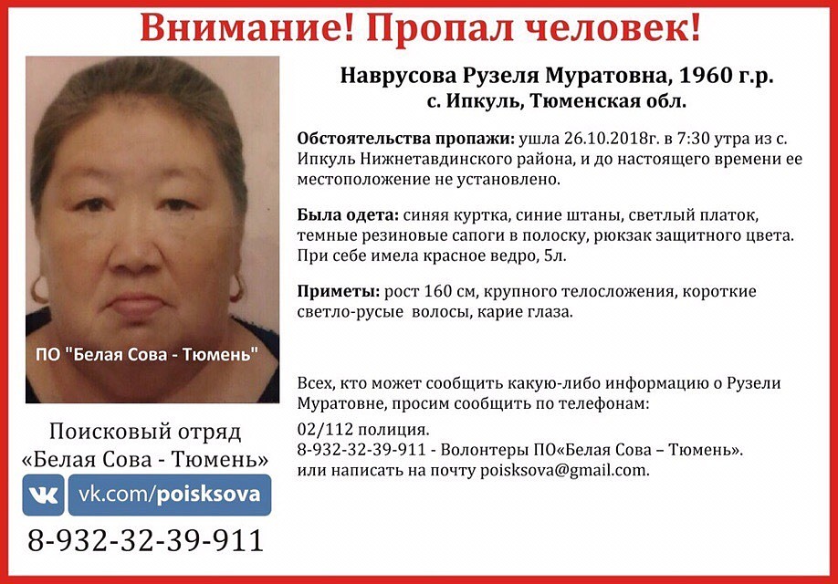 Под Тюменью в лесу потерялась 58-летняя женщина