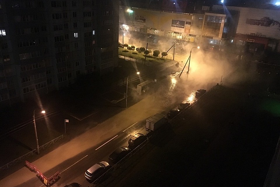В Колпино молодой петербуржец упал в яму с кипятком из-за прорыва трубы. Фото: vk.com/spb_today