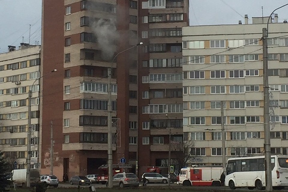 При пожаре в квартире на проспекте Стачек погибла женщина. Фото: vk.com/spb_today