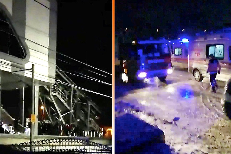 Первые кадры с места аварии скоростного поезда в Турции.