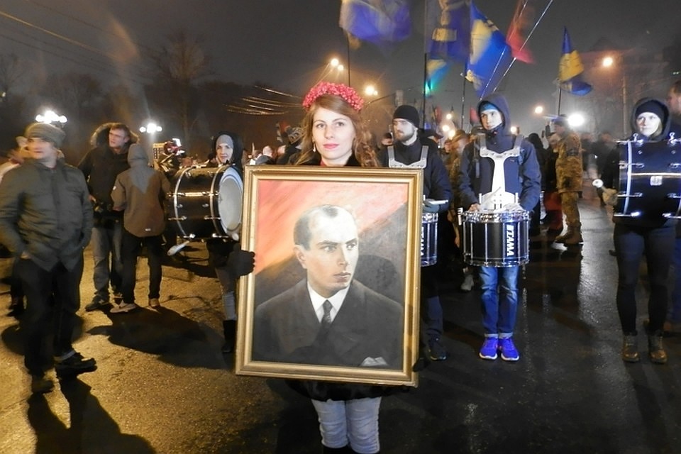 Факельное шествие в Киеве в день рождения Степана Бандеры