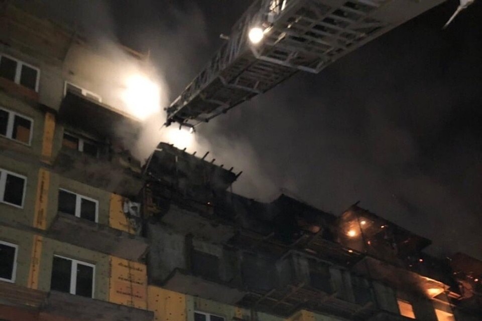 Пожар в Иркутске: горела новостройка в Ленинском округе