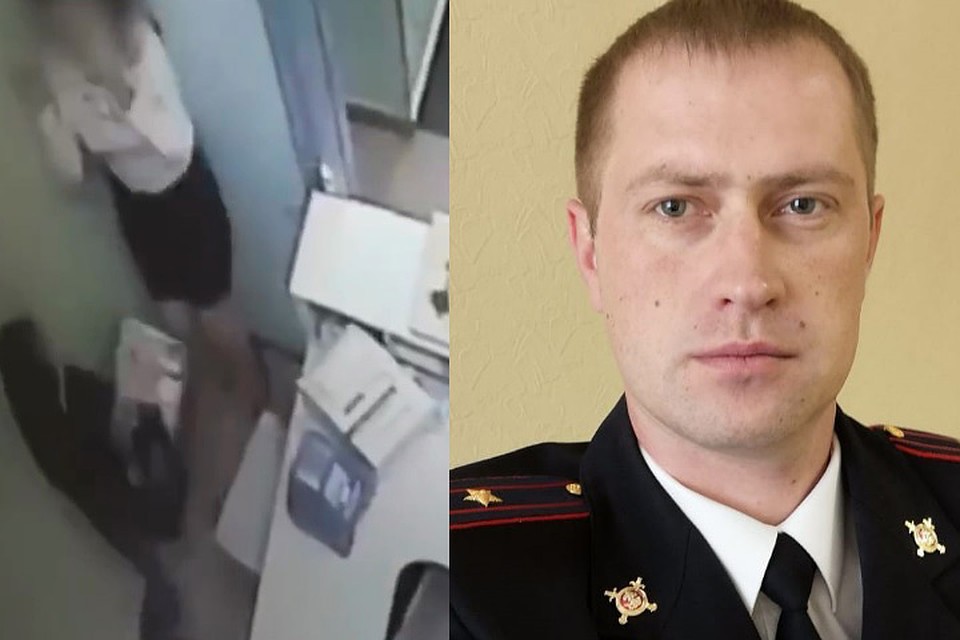 Слева - нападение на сотрудницу банка, справа - один из героев, сотрудник полиции Станислав Ерохин