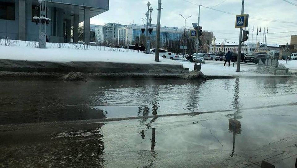 Центр города залит водой