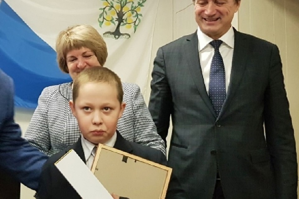 Маленький, но храбрый житель Ломоносовского района Илья Каулио Фото: МЧС Ленобласти