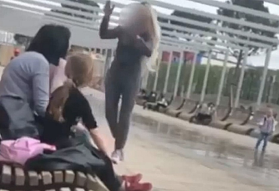На глазах у плачущих детей женщины начали мутузить друг друга. Фото: скриншот видео соцсетей