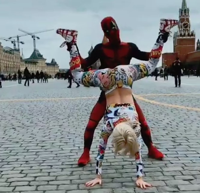 скриншот с видео в Instagram -аккаунте @russian_deadpool