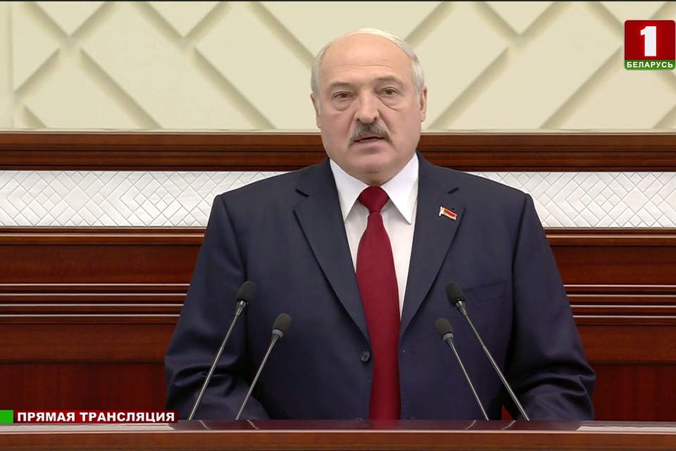 Александр Лукашенко обратился с Посланием к белорусскому народу. Фото: кадр видео / Беларусь 1