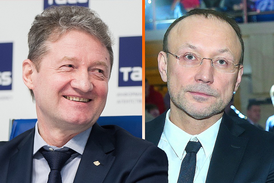 Генеральный директор УГМК Андрей Козицын (слева) и председатель совета директоров Русской медной компании Игорь Алтушкин считаются главными спонсорами строительства храма. Фото Анна Майорова + Валерий Шарифулин/ТАСС