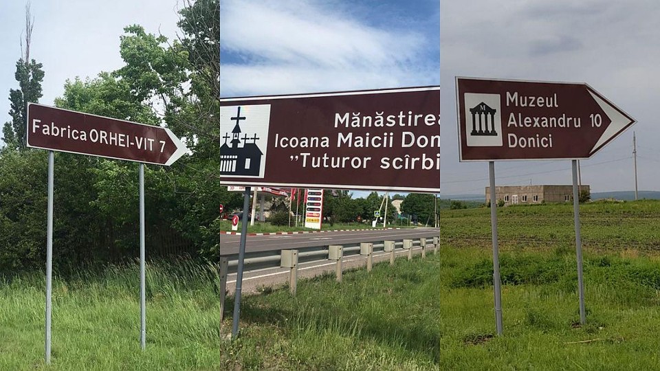 Вы видели такие указатели на винодельни и монастыри? Коллаж: Agora.md