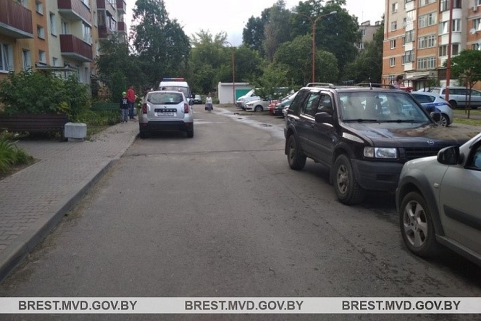 Увидеть ребенка водителю помешали припаркованные авто. Фото: УВД Брестского облисполкома.