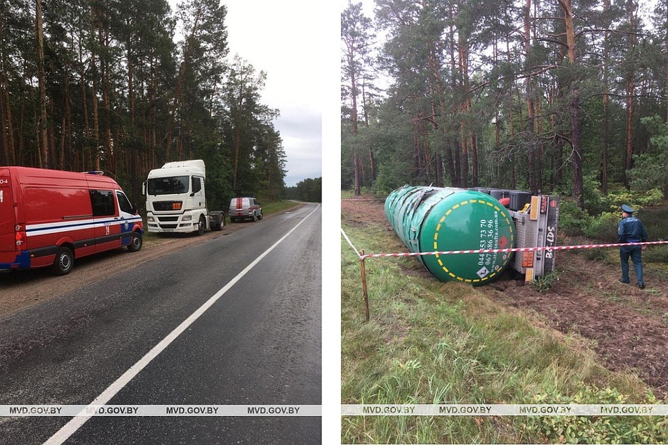 ДТП с большегрузом произошло ночью. Фото: МВД.