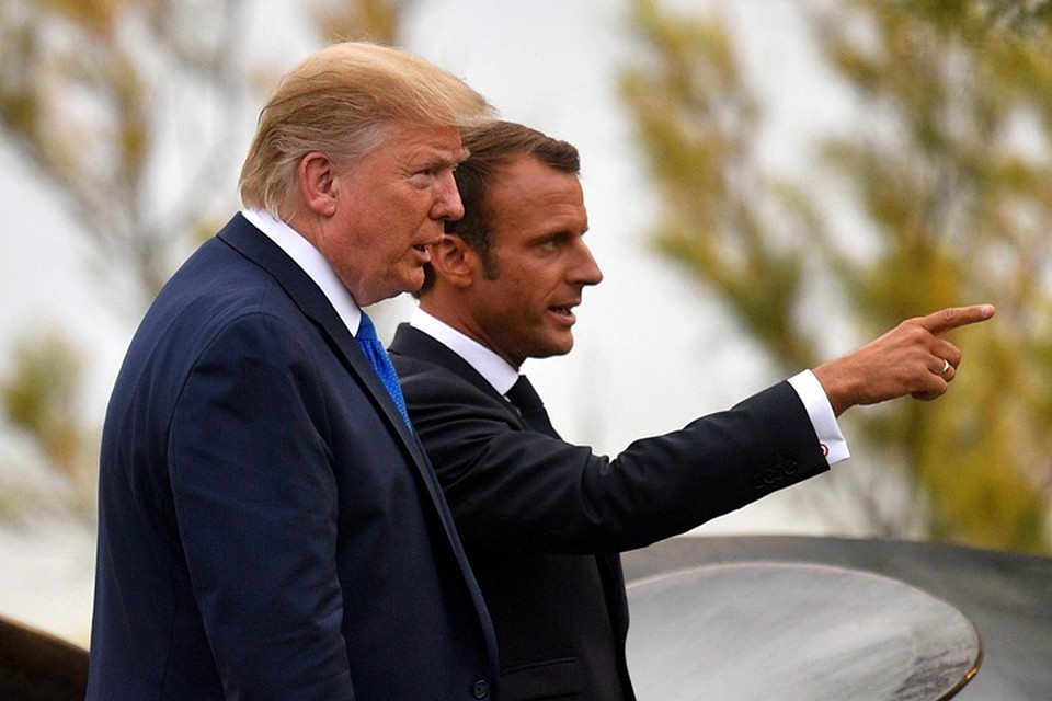 Президенты США и Франции Дональд Трамп и Эммануэль Макрон