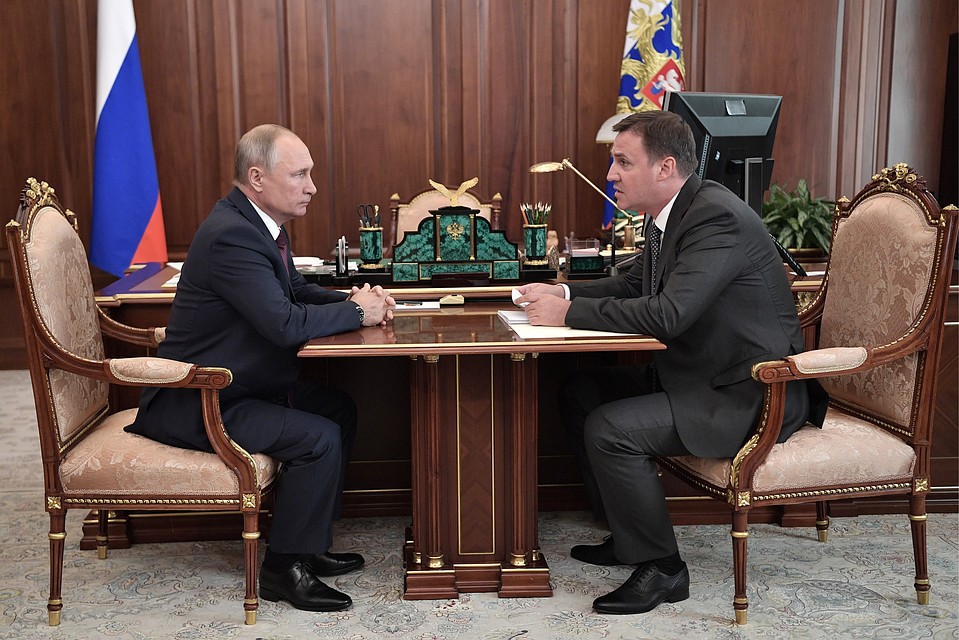Встреча Путина с главой Минсельхоза Дмитрием Патрушевым в Москве. Фото: Алексей Никольский/пресс-служба президента РФ/ТАСС