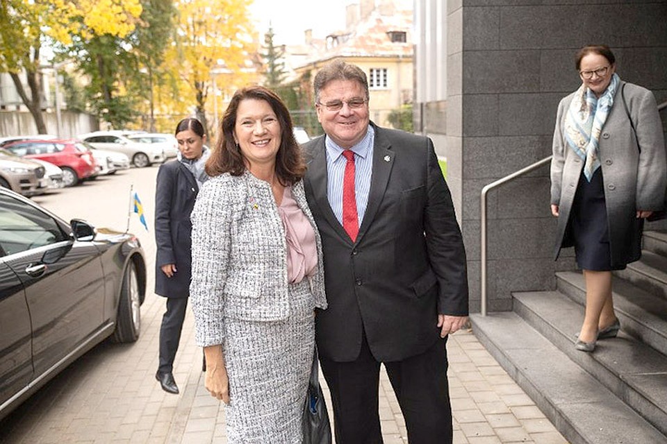 Литву посетила новая министр иностранных дел Швеции Анн Линде. Фото: Linas Linkevicius/ twitter.com