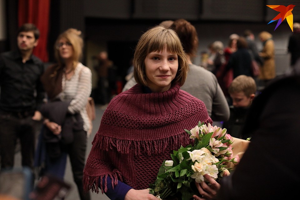 Настя Пляц после белорусской премьеры «Возера радасці» в кинотеатре «Москва»
