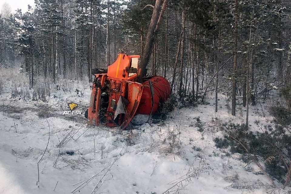 КАМАЗ от удара летел так, что остановить его смогла только сосна. Фото: «АСТ-54»