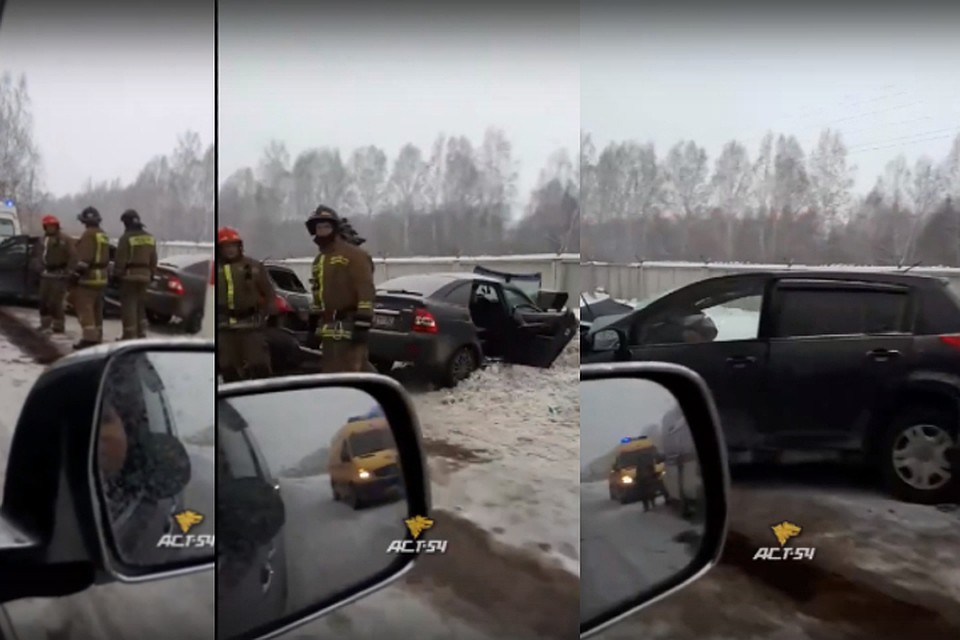 Автомобилисты предупредили об опасной ледяной колее.Фото: кадры из видео в "АСТ-54"