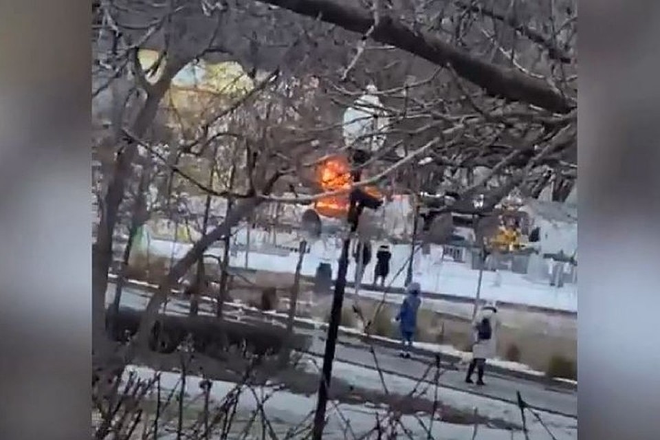 В Москве в Парке Горького горит детская площадка