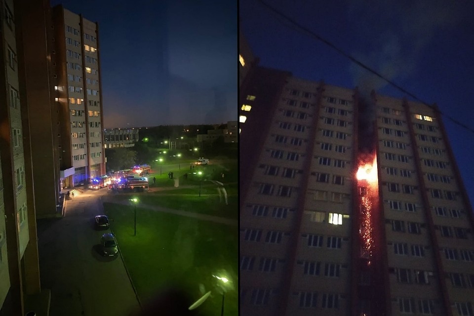 В общежитии СПбГУ в Петергофе разгорелся пожар. Фото: vk.com/iunivk