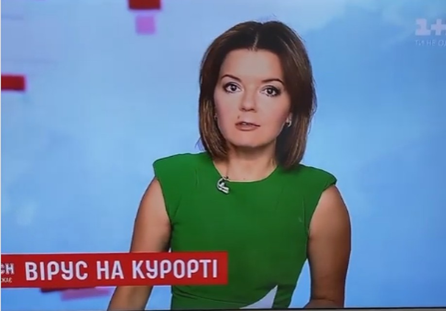 У украинской телеведущей в прямом эфире неожиданно выпал зуб. фото: кадр из видео