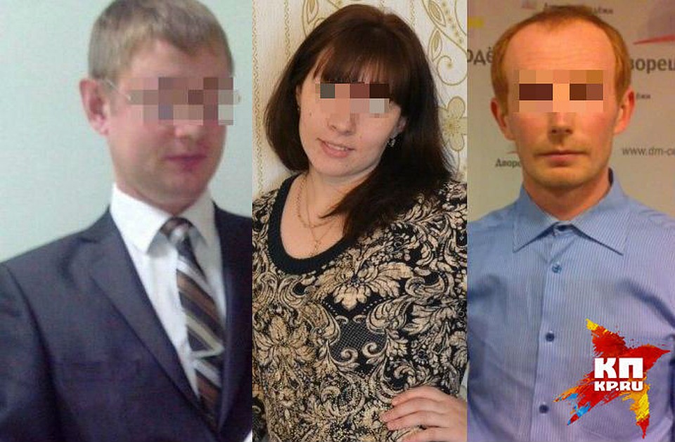 Полицейский (слева), узнав, что его жена (в центре) изменяет ему с начальником (справа) убил его, а потом покончил с собой