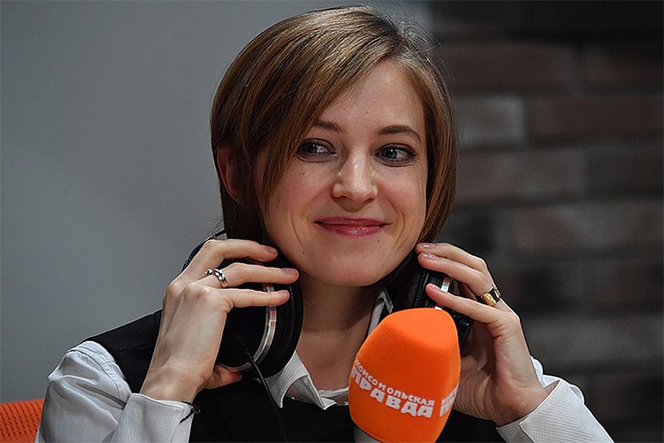 Наталья Поклонская в студии радио "Комсомольская правда".