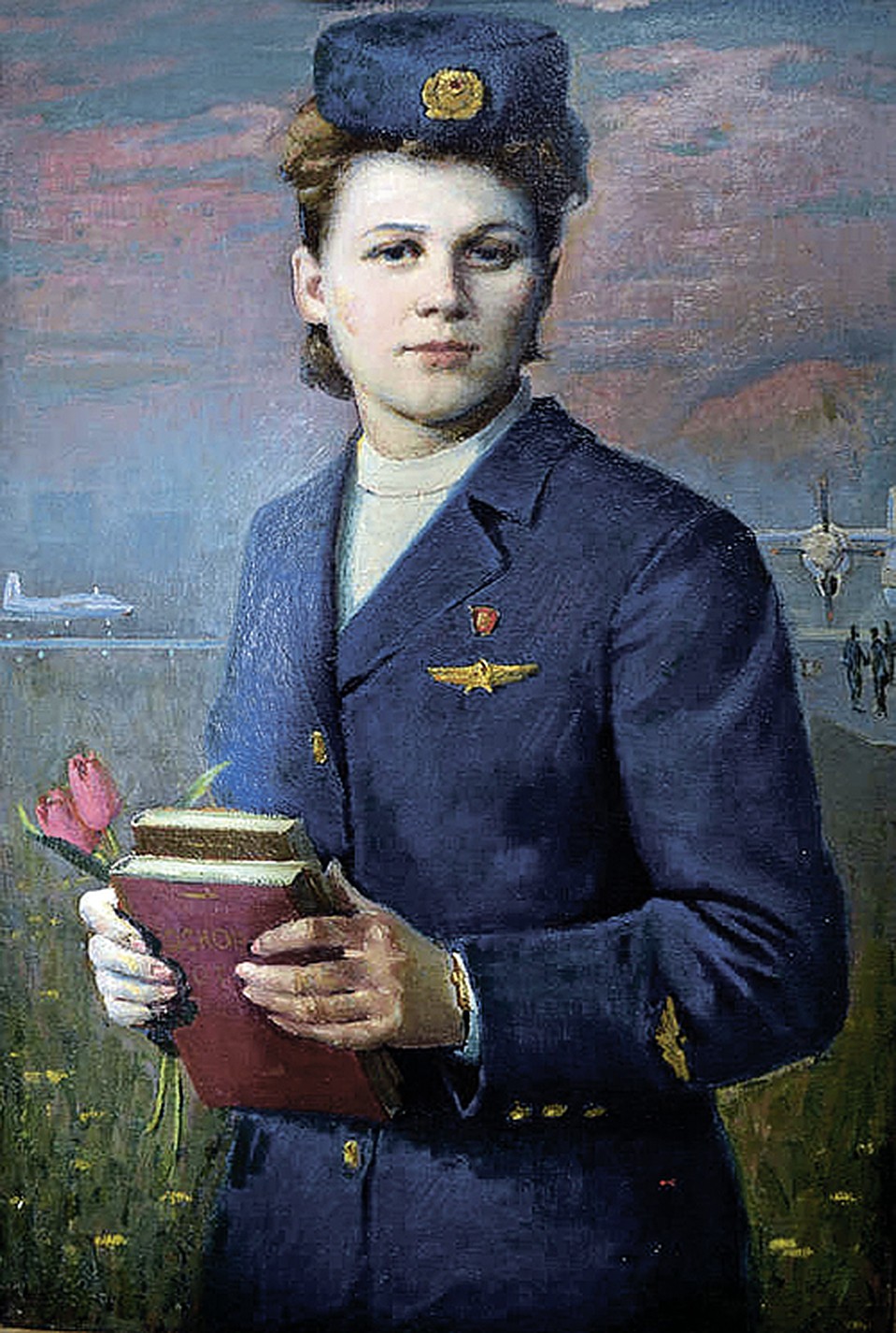 Надежда мечтала учиться на юриста. Поэтому автор портрета, нарисованного уже после ее смерти, изобразил девушку с книгами в руках. Фото: из личного архива