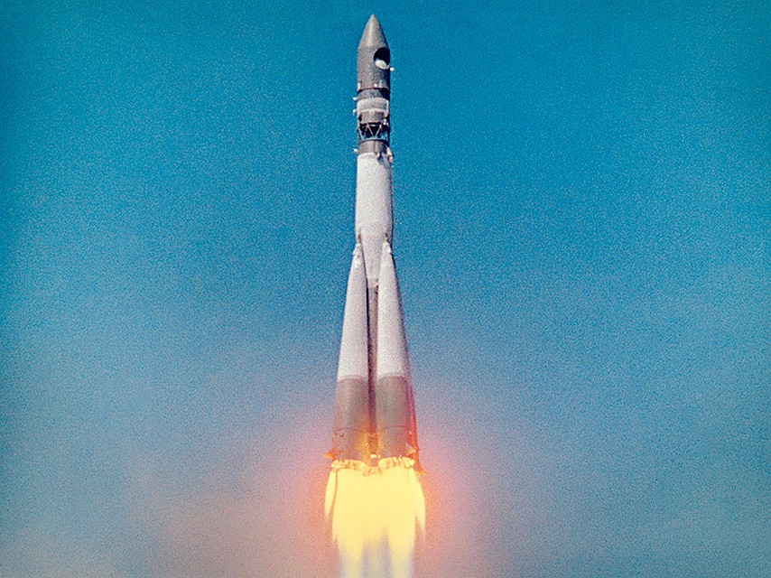 Байконур. 12 апреля 1961 года. Старт космического корабля "Восток" с пилотом-космонавтом Юрием Гагариным на борту. Фото: Фотохроника ТАСС
