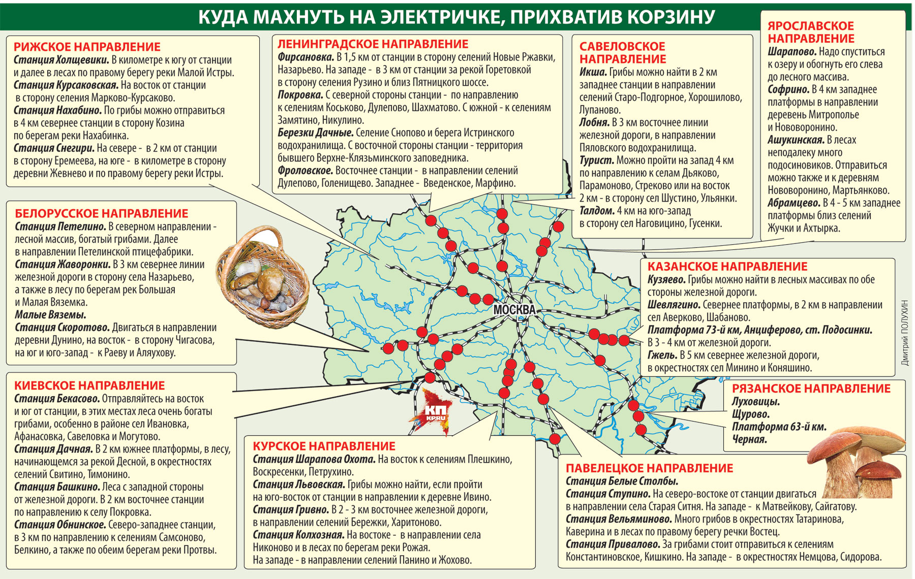 Куда махнуть на электричке, прихватив корзину. 