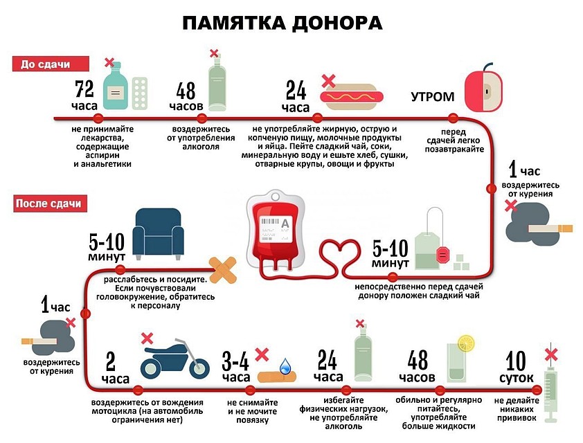 Краткое руководство для донора. Памятка предоставлена Новосибирским клиническим центром крови