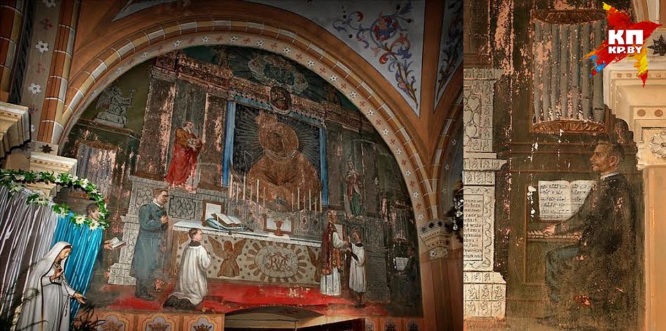 На фреске в костеле святых Петра и Павла даже изображен органист. Фото: архив Татьяны Бембель