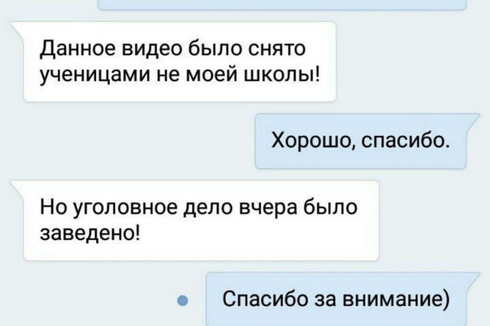 Из переписки с директором 337-й школы. Фото: Vk.com