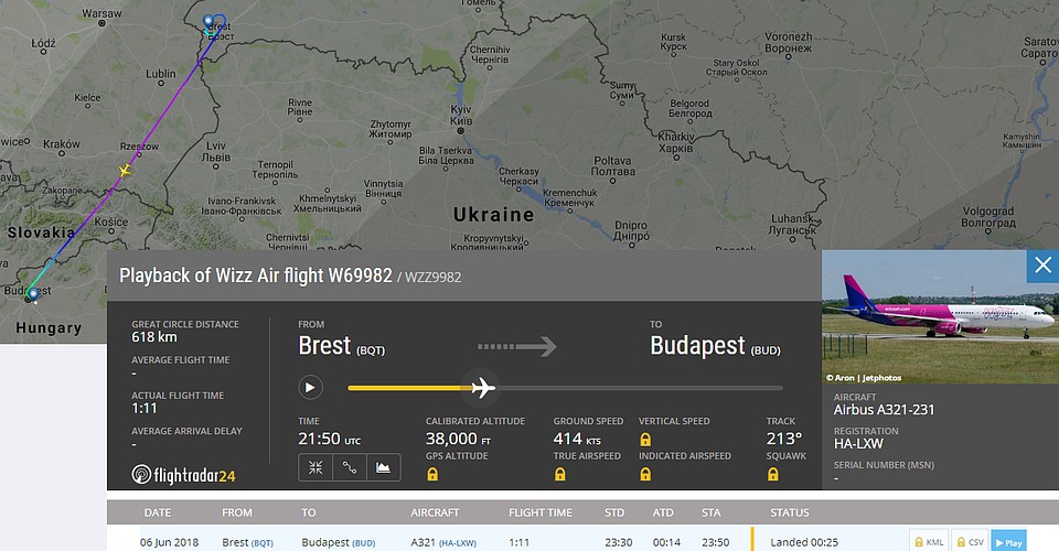 Фото: скриншот с сайта flightradar24.com.