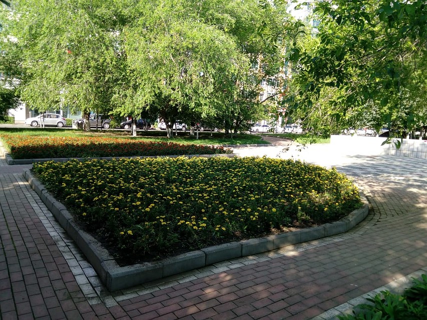 Клумбы в Хэйхэ. Фото: Людмила СУДЕЙКИНА