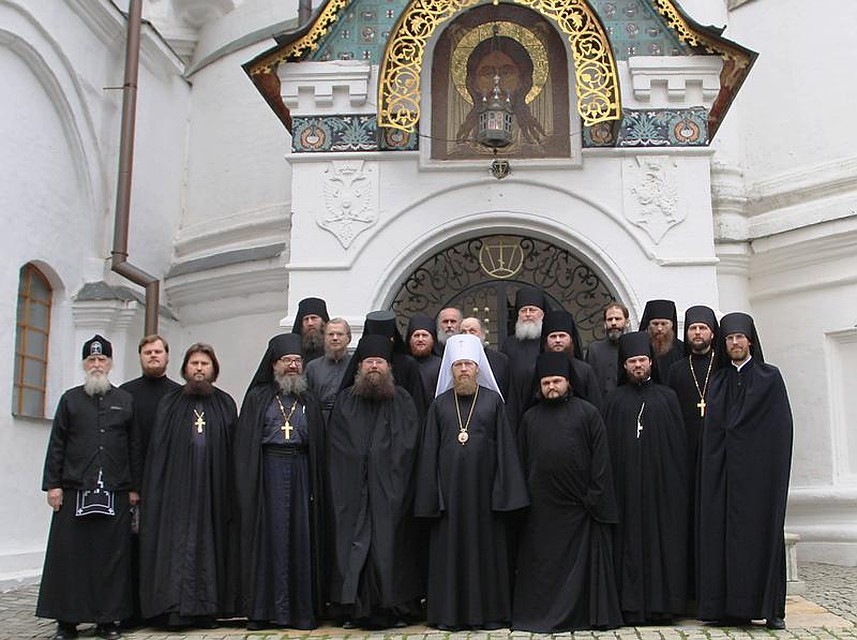 С братией Новоспасского монастыря. Фото: пресс-служба Новоспасского монастыря