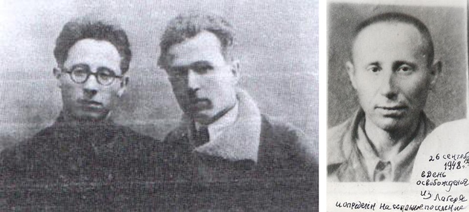 Залман Шифрин незадолго до ареста (слева) с товарищем и спустя 10 лет, в день освобождения из лагеря. Фото: Бессмертный барак