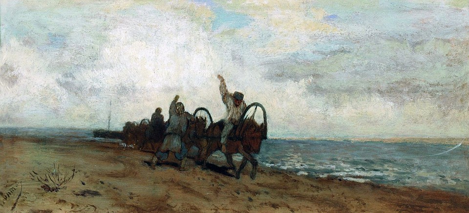 Исаак Левитан - "Бурлаки".