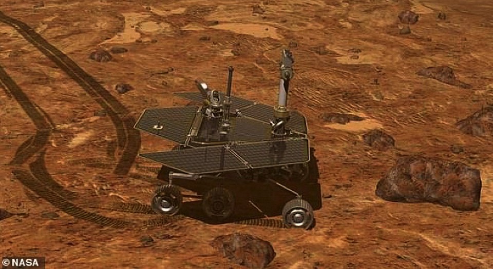 Так Opportunity выглядел со стороны.