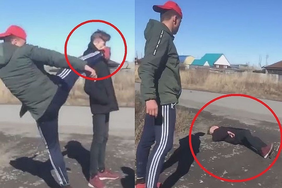 Жертву нокаутировали одним ударом.