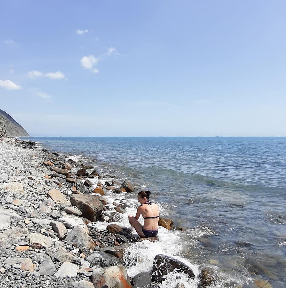 Мария купается в море. Фото: СОЦСЕТИ