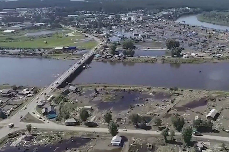 Тулун после наводнения. Фото: ГУ МЧС России по Иркутской области.