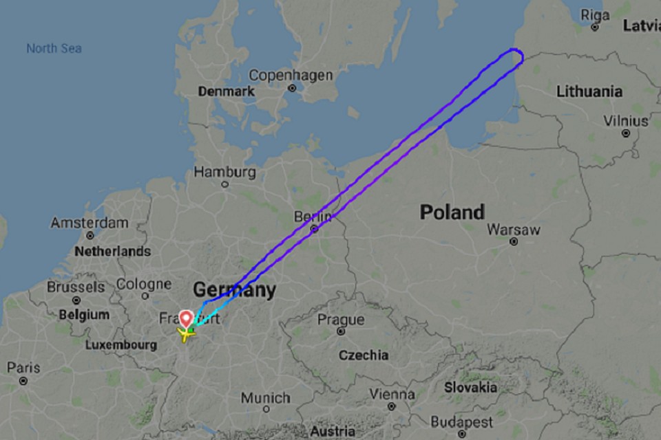 Рейс DLH1438 / Фото: Скриншот Flightradar24