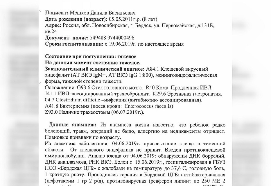 Клещ укусил мальчика в июне. Фото: соцсети Алены Мешковой.