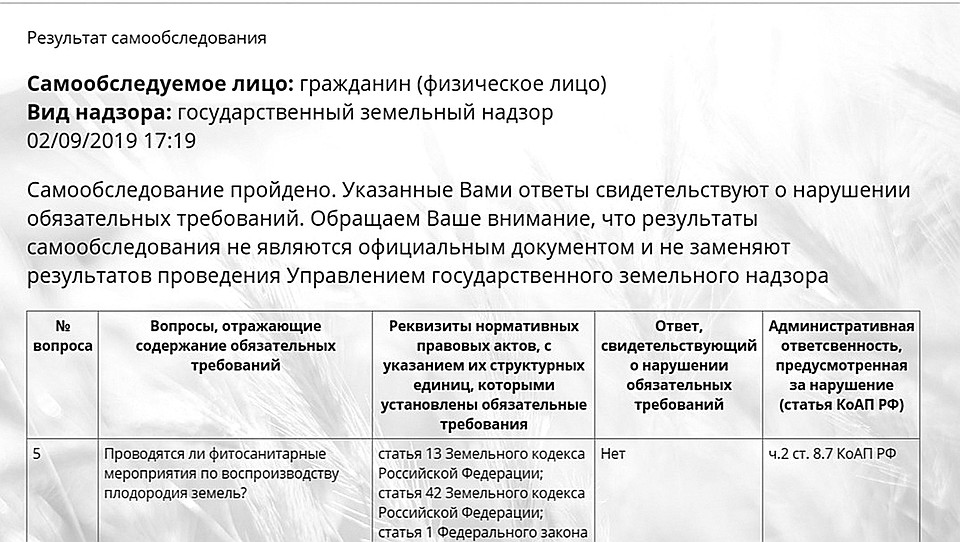 Таблица поможет разобраться с нарушениями на вашем участке.