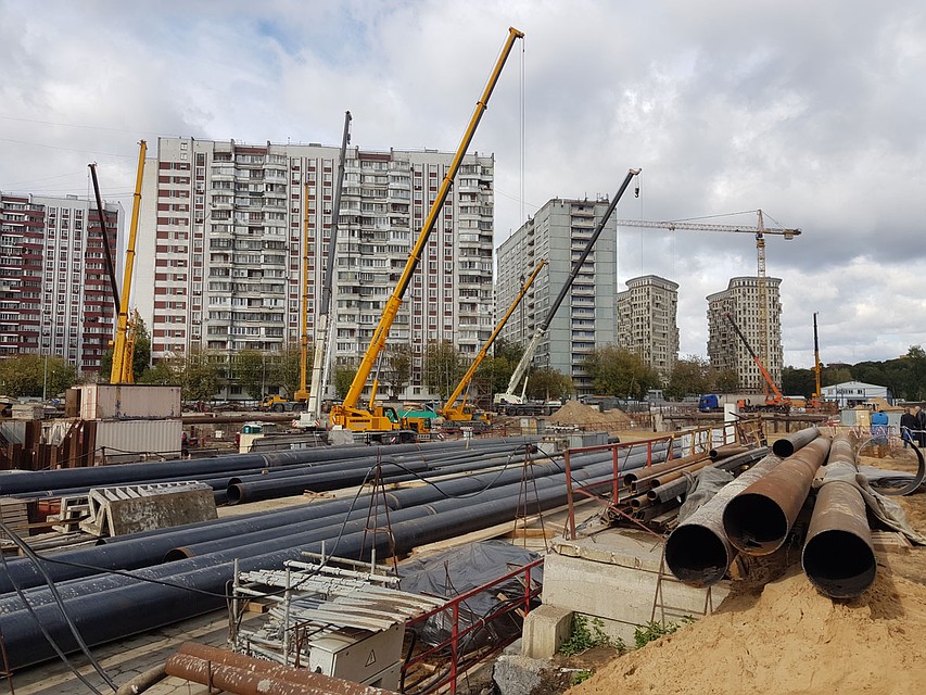 Строительство станции "Лефортово" Большой кольцевой линии Московского метрополитена на финишной прямой. Фото: Алиса ТИТКО